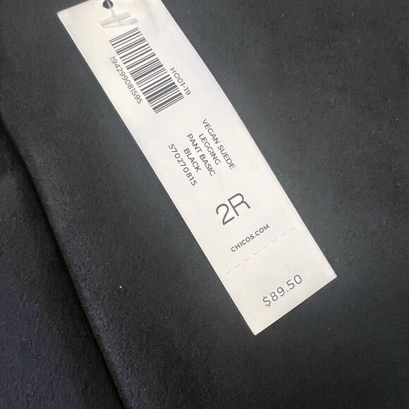 🆕 Chico’s Faux-Suede Leggings In Black SZ 2/12 - Picture 5 of 6
